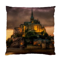 Mont St Michel Sunset Island Church Standard Cushion Case (one Side) by Nexatart