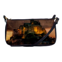 Mont St Michel Sunset Island Church Shoulder Clutch Bags by Nexatart