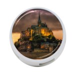 Mont St Michel Sunset Island Church 4-Port USB Hub (One Side) Front