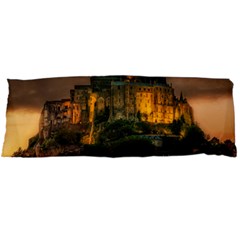 Mont St Michel Sunset Island Church Body Pillow Case (dakimakura) by Nexatart