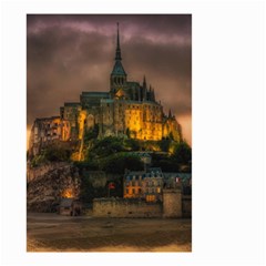 Mont St Michel Sunset Island Church Small Garden Flag (two Sides) by Nexatart