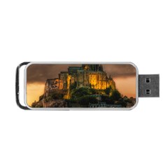 Mont St Michel Sunset Island Church Portable Usb Flash (two Sides) by Nexatart