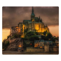 Mont St Michel Sunset Island Church Double Sided Flano Blanket (small)  by Nexatart