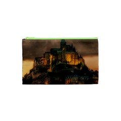 Mont St Michel Sunset Island Church Cosmetic Bag (xs) by Nexatart