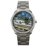 Rice Terrace Rice Fields Sport Metal Watch Front