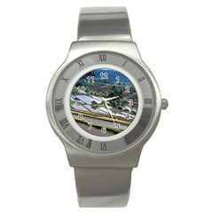 Rice Terrace Rice Fields Stainless Steel Watch by Nexatart