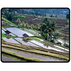 Rice Terrace Rice Fields Fleece Blanket (medium)  by Nexatart