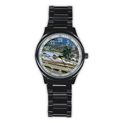 Rice Terrace Rice Fields Stainless Steel Round Watch