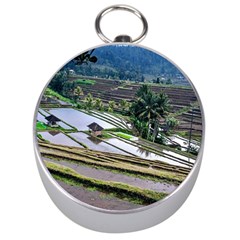 Rice Terrace Rice Fields Silver Compasses by Nexatart