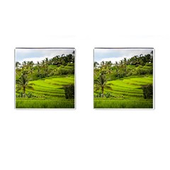 Rice Terrace Terraces Cufflinks (square) by Nexatart