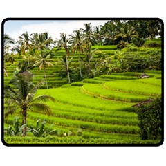 Rice Terrace Terraces Fleece Blanket (medium)  by Nexatart