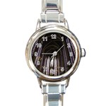 Sainte Chapelle Paris Stained Glass Round Italian Charm Watch Front