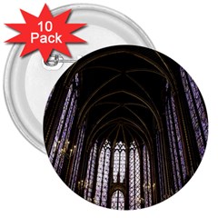 Sainte Chapelle Paris Stained Glass 3  Buttons (10 Pack)  by Nexatart