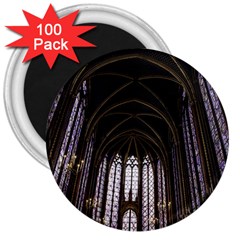 Sainte Chapelle Paris Stained Glass 3  Magnets (100 Pack) by Nexatart