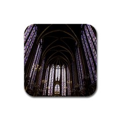 Sainte Chapelle Paris Stained Glass Rubber Square Coaster (4 Pack)  by Nexatart