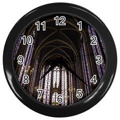 Sainte Chapelle Paris Stained Glass Wall Clocks (black) by Nexatart