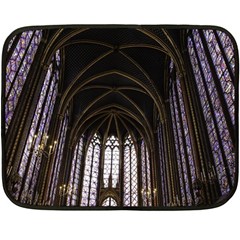 Sainte Chapelle Paris Stained Glass Fleece Blanket (mini) by Nexatart