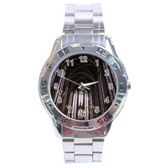 Sainte Chapelle Paris Stained Glass Stainless Steel Analogue Watch by Nexatart