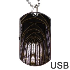 Sainte Chapelle Paris Stained Glass Dog Tag Usb Flash (one Side) by Nexatart