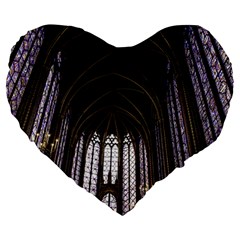 Sainte Chapelle Paris Stained Glass Large 19  Premium Heart Shape Cushions by Nexatart