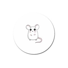 Cute Mouse Magnet 3  (round) by Valentinaart