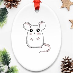 Cute Mouse Oval Ornament (two Sides) by Valentinaart