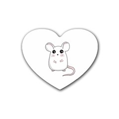 Cute Mouse Heart Coaster (4 Pack)  by Valentinaart