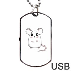 Cute Mouse Dog Tag Usb Flash (one Side) by Valentinaart