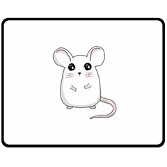 Cute Mouse Double Sided Fleece Blanket (medium)  by Valentinaart