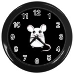 Cute Mouse Wall Clocks (Black) Front