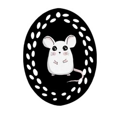 Cute Mouse Oval Filigree Ornament (Two Sides)