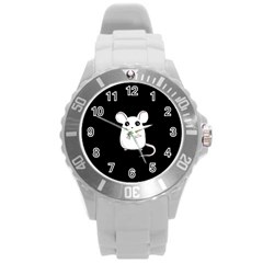 Cute Mouse Round Plastic Sport Watch (L)