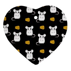 Cute Mouse Pattern Ornament (heart) by Valentinaart