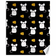 Cute Mouse Pattern Canvas 11  X 14   by Valentinaart