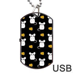 Cute Mouse Pattern Dog Tag Usb Flash (two Sides) by Valentinaart