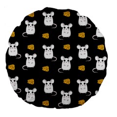 Cute Mouse Pattern Large 18  Premium Flano Round Cushions by Valentinaart