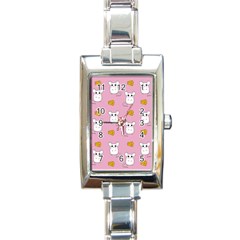 Cute Mouse Pattern Rectangle Italian Charm Watch by Valentinaart