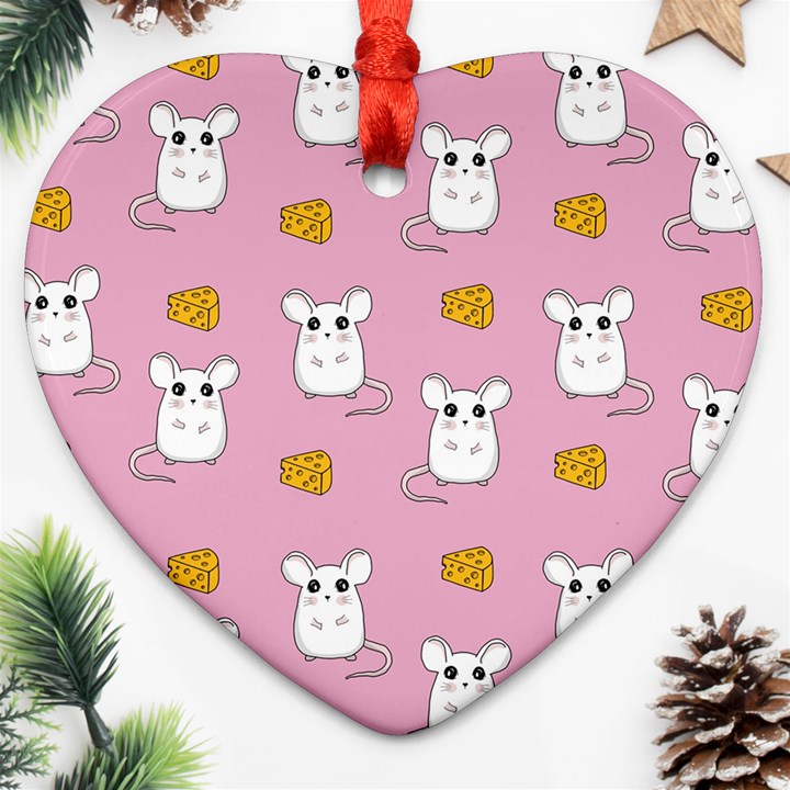 Cute Mouse Pattern Ornament (Heart)