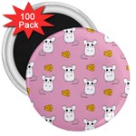 Cute Mouse Pattern 3  Magnets (100 pack) Front