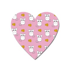 Cute Mouse Pattern Heart Magnet by Valentinaart