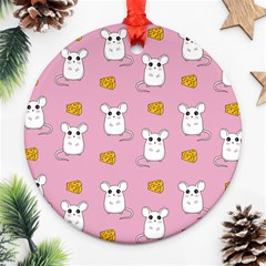 Cute Mouse Pattern Round Ornament (two Sides) by Valentinaart