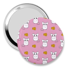 Cute Mouse Pattern 3  Handbag Mirrors by Valentinaart