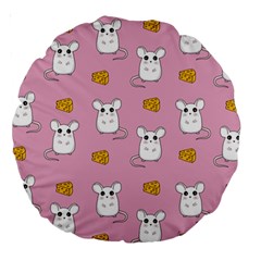 Cute Mouse Pattern Large 18  Premium Round Cushions by Valentinaart