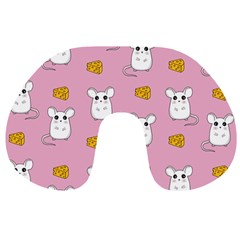 Cute Mouse Pattern Travel Neck Pillows by Valentinaart