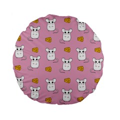 Cute Mouse Pattern Standard 15  Premium Flano Round Cushions by Valentinaart