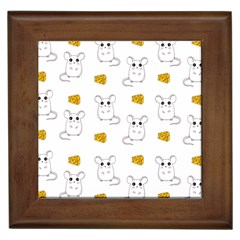 Cute Mouse Pattern Framed Tiles by Valentinaart