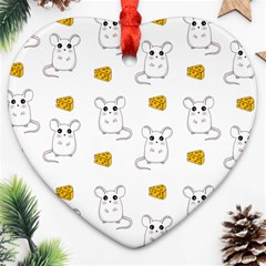 Cute Mouse Pattern Heart Ornament (two Sides) by Valentinaart