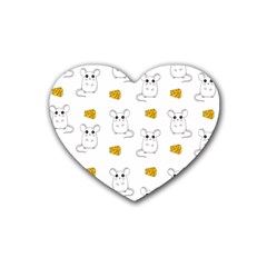 Cute Mouse Pattern Heart Coaster (4 Pack)  by Valentinaart