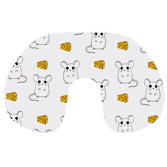 Cute Mouse Pattern Travel Neck Pillows by Valentinaart