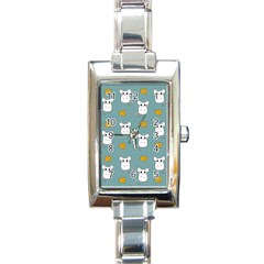 Cute Mouse Pattern Rectangle Italian Charm Watch by Valentinaart